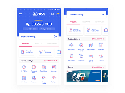 BCA Mobile Banking Re-Design banking app flat design mobile banking product design ui design uiux ux ux design