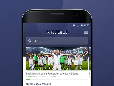 Football ID article bola football indonesia layout news app product design soccer ui design uiux design