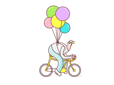 My kinda man adobe balloon colors cycle design illustration pastel wacom work