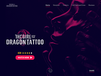 Landing Page cinema 4d daily ui design dragon dribbble film girl page tattoo trend ui web