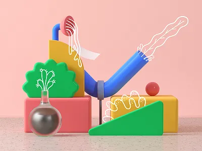 Flora 2d illustration 3d illustration art direction plants