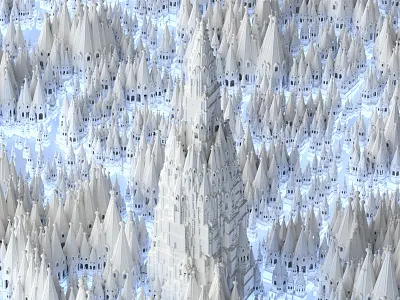 Glow Town 3d c4d cinema4d octane