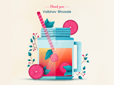 Entering into Dribbble beginning firstshot freshness illustration invite thank you