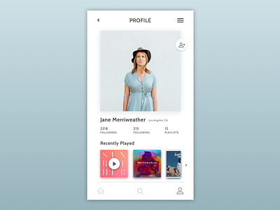 Daily UI 6 Profile app blue challenge daily ui mobile music profile ui user