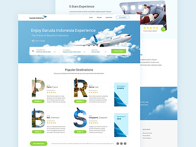 Garuda Indonesia Concept #Exploration airplane airport blue flat flight garuda landing page search ticket travel