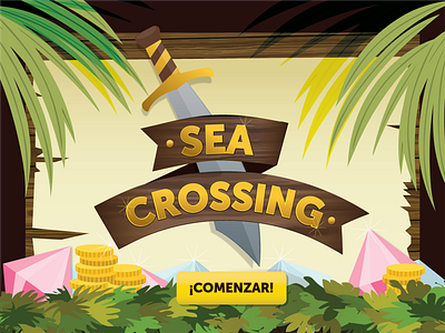 Sea Crossing Game adventure game design interfase responsive ui ux