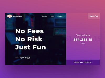 Crypto lottery website concept bitcoin casino crypto game gradient jackpot lottery minimal money slider web webdesign