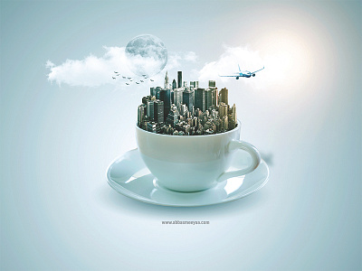 Cup of City Fantasy city cup fantasy graphicdesign manipulation photoshop tutorial