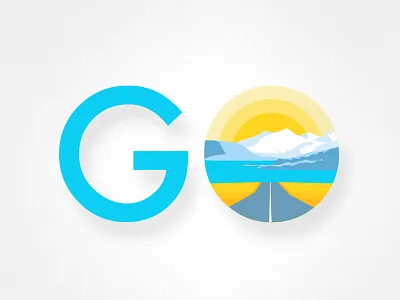 Go go illustration nature scenic typography