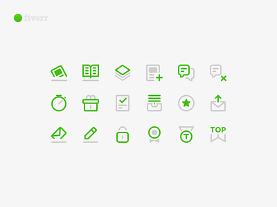 Notifications icon set app fiverr green icon mobile notification