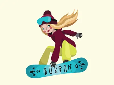LET IT SNOW! art girl sketchwork snowboarding sports vector