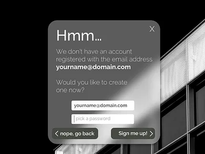 Daily UI 016 - Modal 016 dailyui dialog error modal overlay pop up signup ui ui design user interface