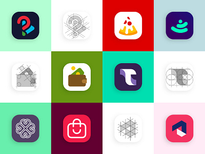 App Icon Logo Collection app icon logo brand branding design challenge creative concept flat design gradient logo collection logofolio logo grid system mark symbol icon modern minimalist clean smart negative space ux ui mobile