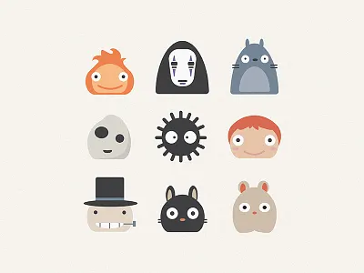 Studio Ghibli Icons icon jiji no face ponyo spirited away studio ghibli totoro