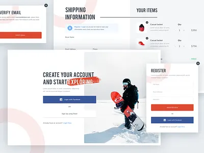 #Exploration - Register Flow cart dashboard desktop flow register sign in sign up user web