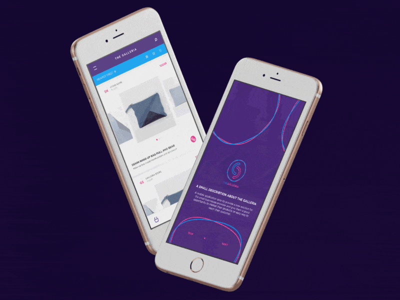 The Galleria a local store mobile app mobile app ui ux
