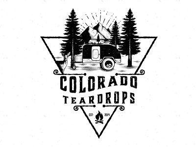 Colorado Teardrops camping colorado teardrops design hand drawn illustration logo logo design mountain river rustic typography vintage