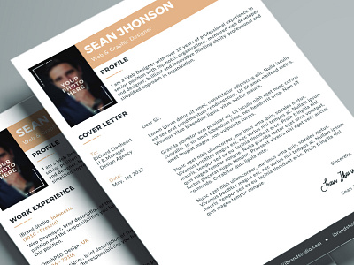 Jobster Resume Template (Brown) clean cover letter cv free free template freebie minimalist portfolio resume template