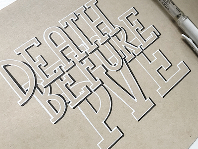 Death before PvE hand drawn type hand made font illustration lettering typography