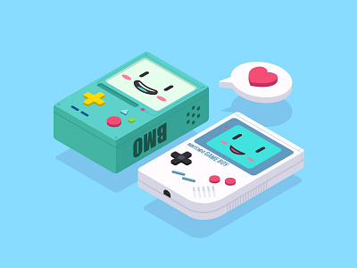 2.5D—BMO And Game Boy 2.5d adventure time ai bmo game gameboy icon illustrator