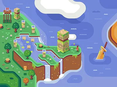 Hyperlight Drifter - Discord Overworld Mural drifter hyper indie light mario pixel art sword video game zelda
