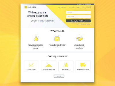 Investment Planning Landing Page finance guru investment service trading
