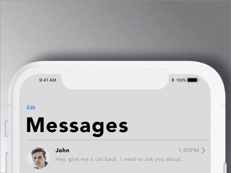 iPhone X Notification animation bell design flat notification ui ux vector