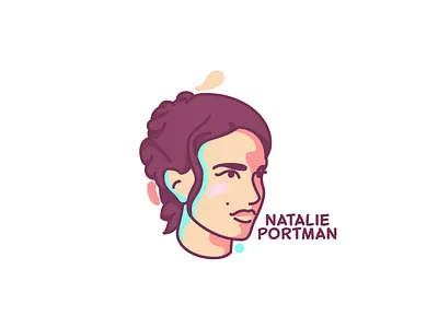 Hello, Dribbble! actress color flat illustration portman portrait