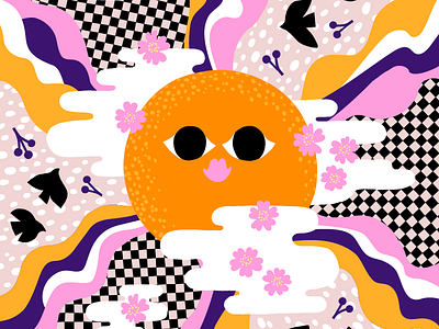 Sun's up busy colorful energy flat color fun fun leena kisonen japanese loud positive scandinavian sun