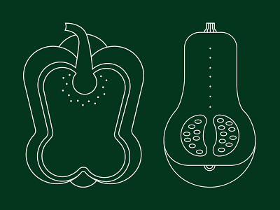 Przekrój design food line outline restaurant section sketch vegetables