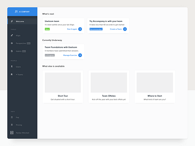 Dashboard - Landing card dashboard illustration onboarding progress side bar side menu team ui wizard