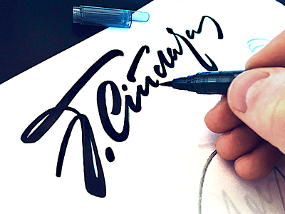 T.Čiūdaras branding calligraphy custom handwritten lettering logo name script signature type