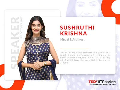 TEDx Speaker UI Card branding card clean design poster simple speaker ted tedx type ui web
