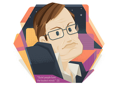 Hawking astro figure genius hawking illustration people physic scientist smart space star stephen