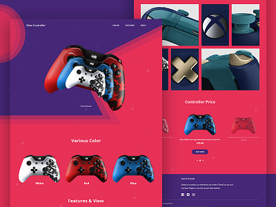 Product Landing Page (Sideman Game Contoller Xbox) clean controllerjoystick design landing minimalistic page product simple ui visual website