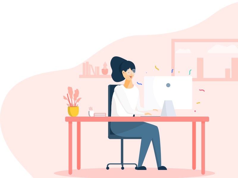 Example of Business woman at office