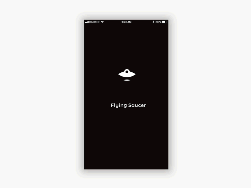 Flying Saucer Splash Screen alien animation flying saucer iphone splash splash screen ufo ui