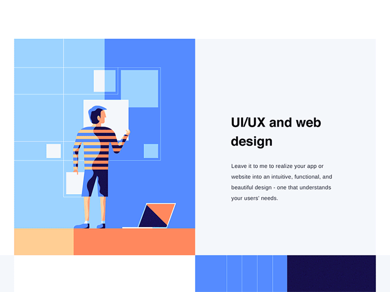 Portfolio Site Animation animation flat grid header illustration landing ui ux web website