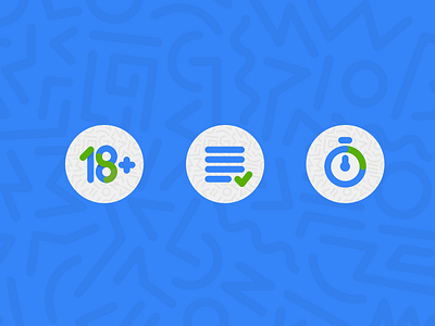 Simple Icons Set 18 icons line icon list memphis pattern registration sketch stopwatch timer