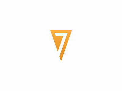 SevenInn hotel inn location logo negative space seven triangle yellow