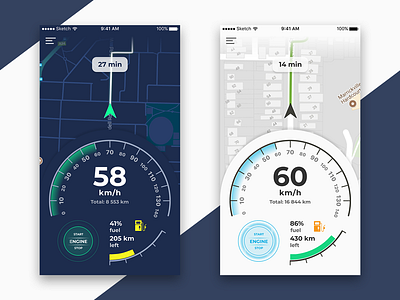 Motorcycle app concept app bike dashboard engine ios speedometer ui ux