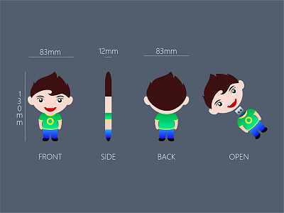 U Disk cartoon dribbble illustrator mascot