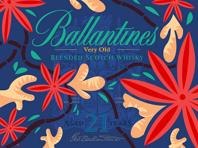 Ballantine’s label Complex Spices ballantines bottle cinnamon design ginger illustration label liquorice naive packaging spices whisky