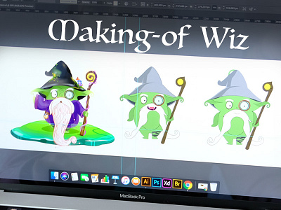 Wizard app character design illustrator wizard