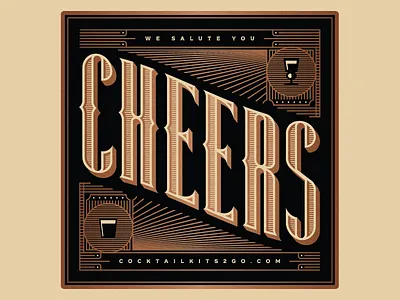 Cocktail Kits Coaster alcohol art deco design illustration typography vintage whiskey