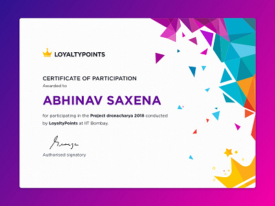 Crtificate Exploration certificate creative design flat gradient illustration ios loyalty typography ui ux