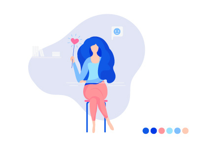 Like digitalart dribbble flat girl illustration social network vector woman