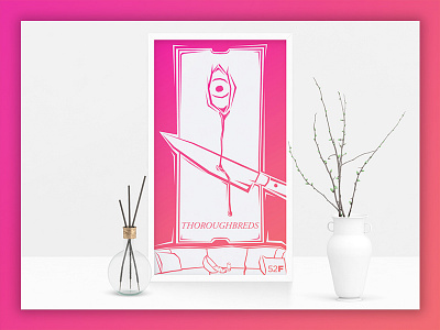 Thoroughbreds eye illsutration illustrator knife movie poster thoroughbreds vector