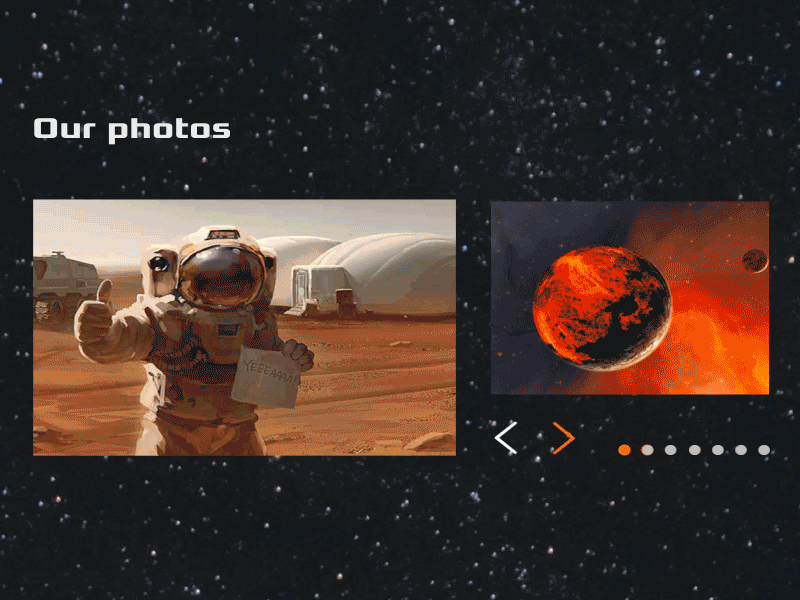 Mars_Gallery animation gallery gif invite portfolio space travel ui ux