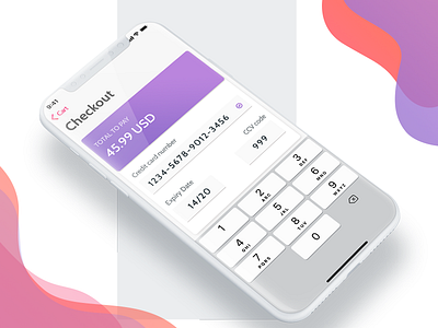 Minimalistic iOS Checkout checkout credit card ios iphone x minimalistic